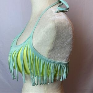 Victorias Secret Pink Fringe Halter Top Swimsuit.